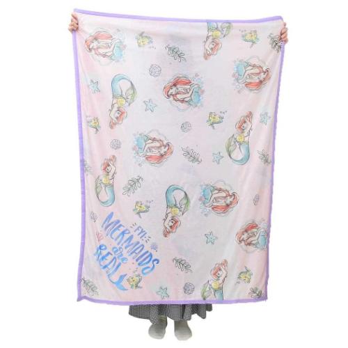 リトルマーメイド ディズニープリンセス キャラクター 冷感ケット ひんやりハーフブランケット ウォーターカラースプラッシュ 丸眞