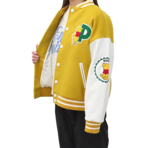 くまのプーさん スタジャン アウター レディース マイルドハニー L ディズニー キャラクター