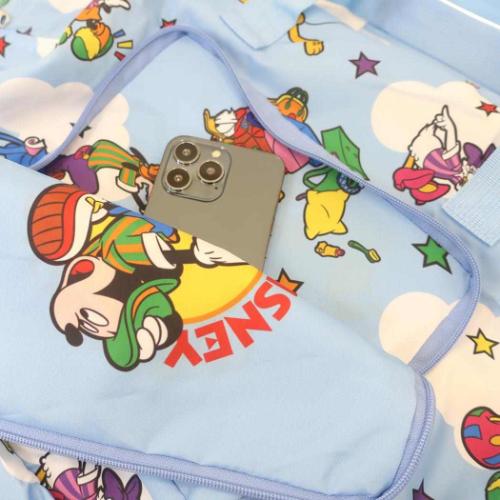 JAL×Disney キャラクター 折りたたみボストンバッグ エコボストンバッグ トラベルブルーエコボストン