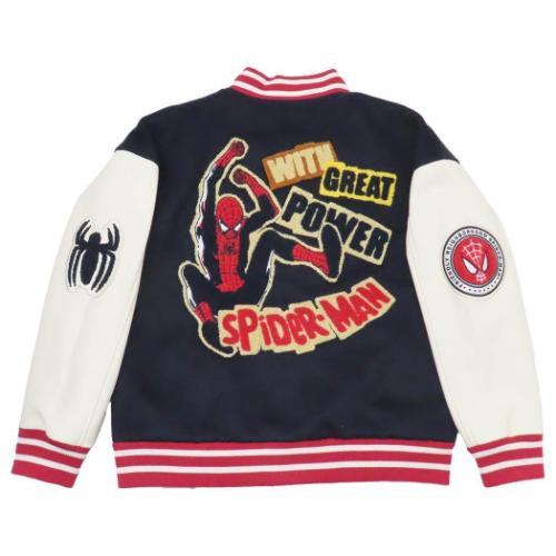 スパイダーマン アウター レディース スタジャン グレートパワー L MARVEL 丸眞