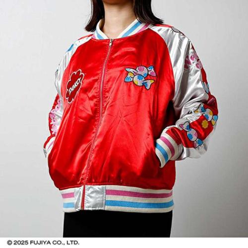 不二家のペコちゃん グッズ アウター キャラクター スカジャン L ラブキャンディ