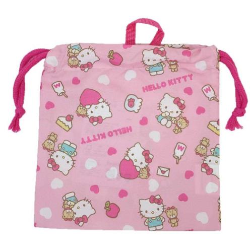 巾着袋 巾着S ハローキティ ポップレッドハート サンリオ 丸眞 入園入学準備雑貨 キャラクター