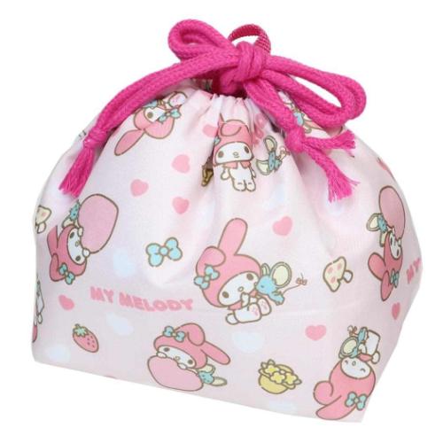 マイメロディ グッズ ランチ巾着 キャラクター マチ付き巾着 ポップピンクハート サンリオ
