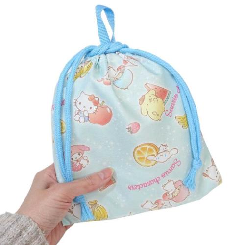 巾着袋 サンリオキャラクターズ 巾着S サンリオ キラシュワフルーツ 入園入学準備雑貨 キャラクター