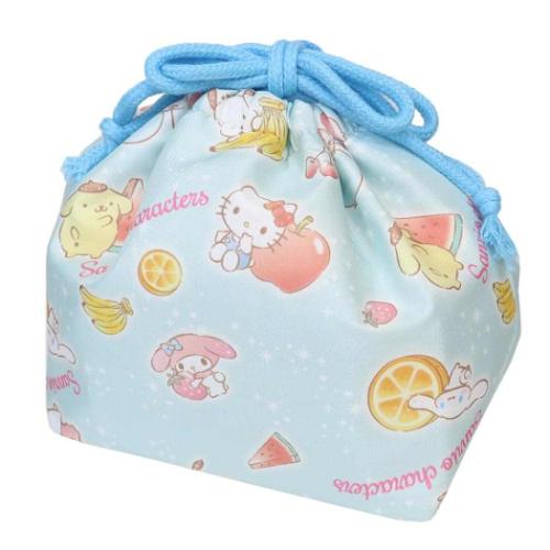 マチ付き巾着 サンリオキャラクターズ ランチ巾着 サンリオ 丸眞 キラシュワフルーツ グッズ