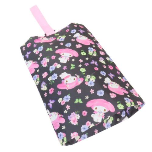 シューズバッグ 体育館靴入れ サンリオ マイメロディ ブラックフラワー 丸眞 シューズケース 新学期