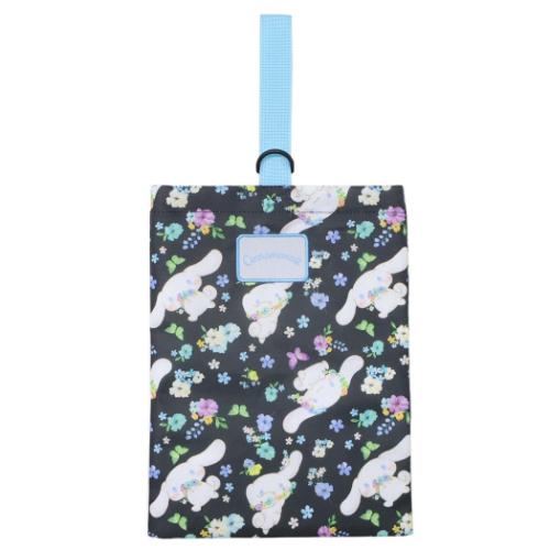 靴用バッグ シューズバック シナモロール ブラックフラワー サンリオ 丸眞 上履き 上靴 子供