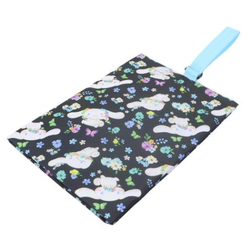 靴用バッグ シューズバック シナモロール ブラックフラワー サンリオ 丸眞 上履き 上靴 子供