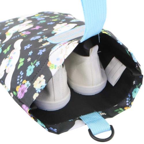 靴用バッグ シューズバック シナモロール ブラックフラワー サンリオ 丸眞 上履き 上靴 子供