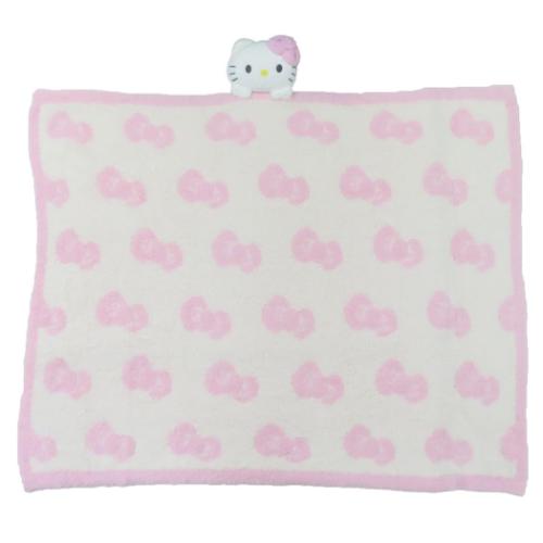 ハローキティ キャラクター ひざ掛け毛布 マスコット付きブランケット