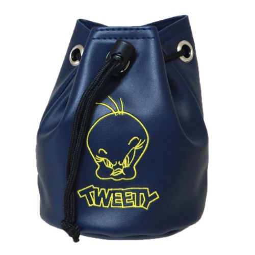 巾着袋 巾着ポーチ きんちゃくポーチ ビビッとトゥイーティー ルーニーテューンズ LOONEY TUNES 丸眞 ゴルフ ボールポーチ