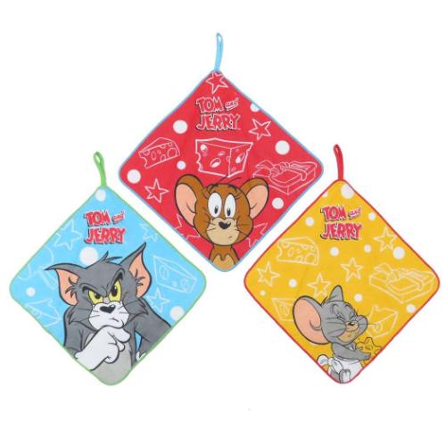 トムとジェリー ループタオル3P ワーナーブラザース ハンドタオル キャラクター チーズと危機一髪 新入学