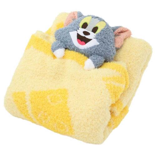 ひざ掛け毛布 マスコット付きブランケット ワーナーブラザース トムとジェリー ロールアップグレー 丸眞