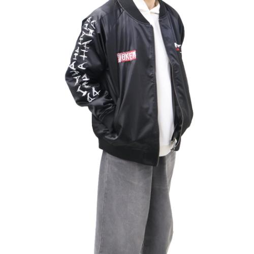 マル4105110100【送料無料】　DCコミック　スカジャン3L　ピエロ　ダークナイト　アメコミ　ヒーローズ　アニメ　映画　アウター　ジャンパー　服　メンズ　男性　ファッション　雑貨　グッズ　かわいい　TE アウター スカジャン 3L バットマン ダークナイト ピエロ DCコミック