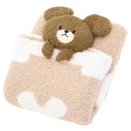 ひざ掛け毛布 マスコット付きブランケット くまのがっこう もこもこジャッキー 丸眞