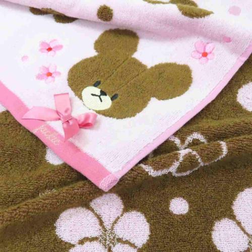 くまのがっこう フェイスタオル シャーリングロングタオル オーガニックコットン フラワーストリート ジャッキー 丸眞