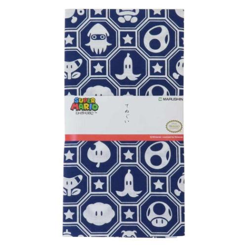 スーパーマリオ てぬぐい 手ぬぐい 藍色キャラクターズ 丸眞 日本たおる
