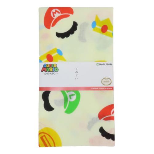 スーパーマリオ キャラクター てぬぐい 手ぬぐい 手鞠シルエット 丸眞