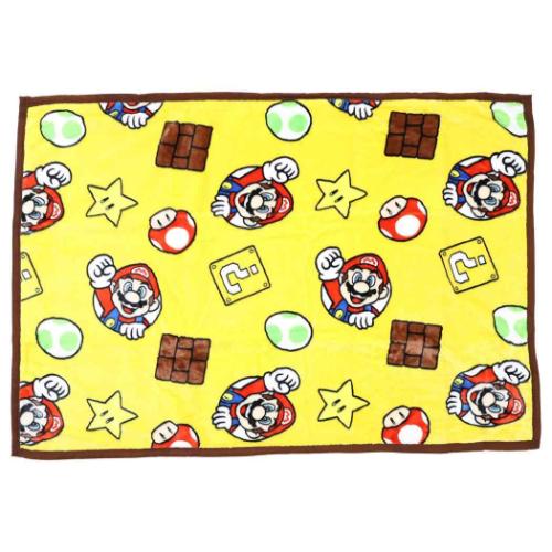 ハーフ毛布 ビッグ マイヤー ブランケット スーパーマリオ ホッピングイエロー 丸眞 ウォーマー雑貨