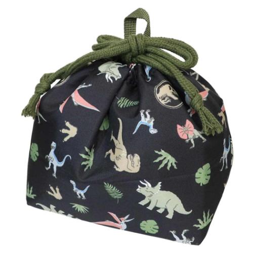 ジュラシックワールド グッズ ランチ巾着 恐竜 映画キャラクター マチ付き巾着