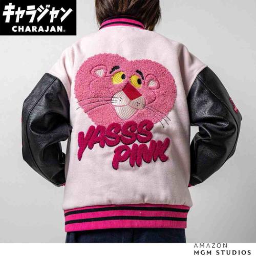 ピンクパンサー キャラクター アウター スタジャン ブラックピンク