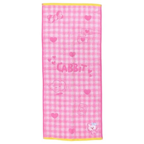 フェイスタオル ジャガードロングタオル WDZY チェック CABBIT 丸眞 LINE FRIENDS 新生活雑貨