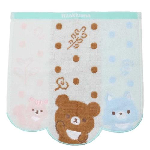 リラックマ ジャガードハンカチタオル ミニタオル キュートドット