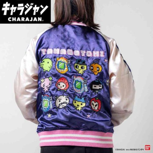 アウター スカジャン Lサイズ たまごっち ドットたまごっち バンダイ メンズ レディース ユニセックス オーバーサイズ キャラジャン キャラクター