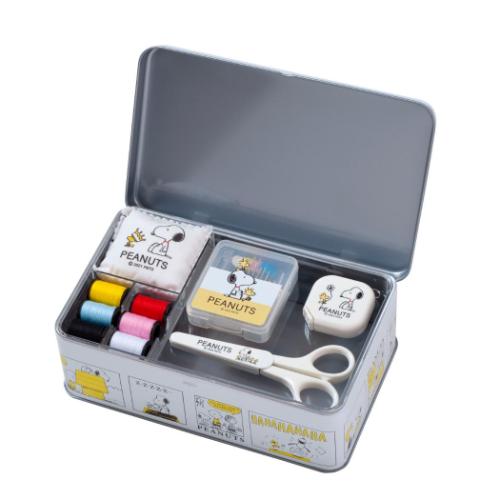 手芸用品 ソーイングセット ブリキ缶タイプ ピーナッツ スヌーピー ホワイト ミササ 裁縫セット