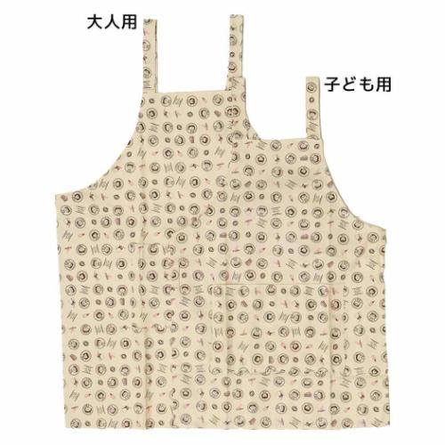 レディースエプロン 総柄エプロン 三角巾布付き ちびまる子ちゃん 大人用 内藤デザイン キッチン 雑貨 大人向け