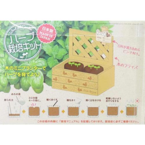 栽培セット ハーブ栽培キット ミニラティス うさぎ バジル ミッフィー ディックブルーナ ナガノファクトリー 屋内 家庭菜園 絵本キャラクター