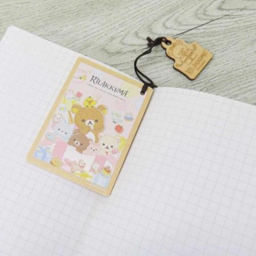 リラックマ ブックマーカー 木のしおり にこにこ Happy for you サンエックス ナガノファクトリー 栞 読書