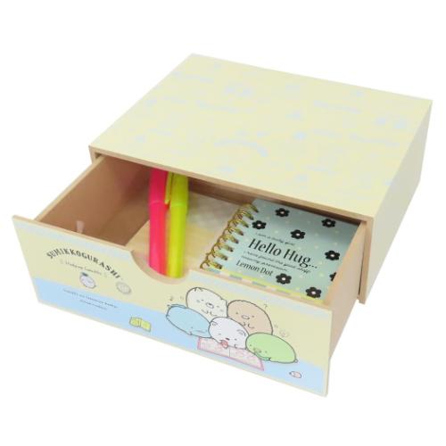 すみっコぐらし グッズ 卓上収納 キャラクター 引き出しボックス 横型ワイド おべんきょう