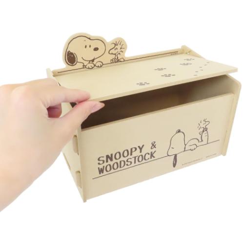 スヌーピー グッズ 収納用品 キャラクター 簡単組立 ふた付収納ボックス SN＆WS ピーナッツ