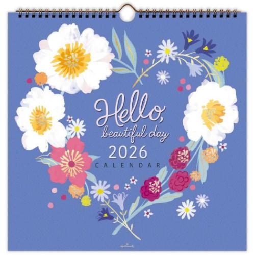 2026 Calendar リングカレンダー大 壁掛けカレンダー2026年 フラワーアート 日本ホールマーク スケジュール 書き込み