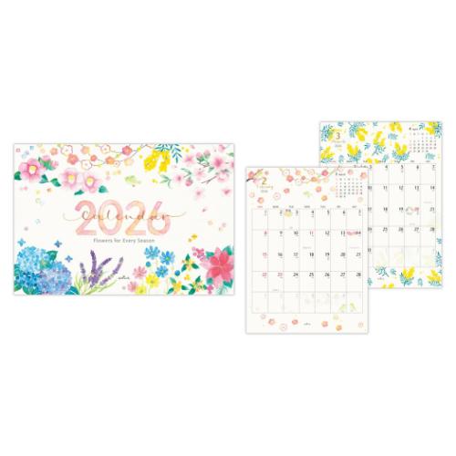 2026 Calendar 二つ折りカレンダー大 壁掛けカレンダー2026年 花とすごす季節 日本ホールマーク