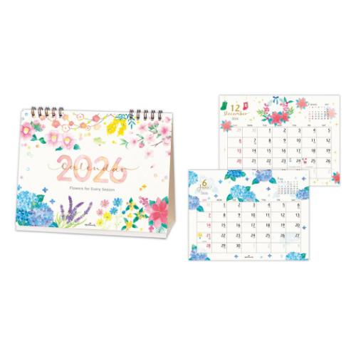 卓上カレンダー 2026年 花とすごす季節 2026 Calendar 日本ホール
