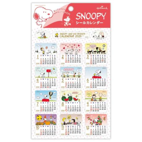 スヌーピー シールカレンダー ピーナッツ 2026 Calendar キャラクター SNスクエアピーナッツ