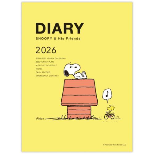 スヌーピー 令和8年手帖 2026 diary ピーナッツ キャラクター A6マンスリーダイアリー