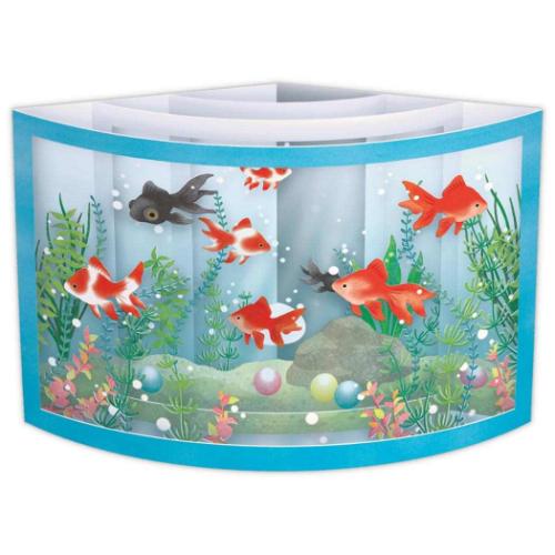 グリーティングカード 立体カード 金魚アクアリウム 日本ホールマーク