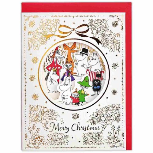 クリスマスカード 立体カード 北欧 ムーミン MOパールホワイトクリスマス 日本ホールマーク Xmas