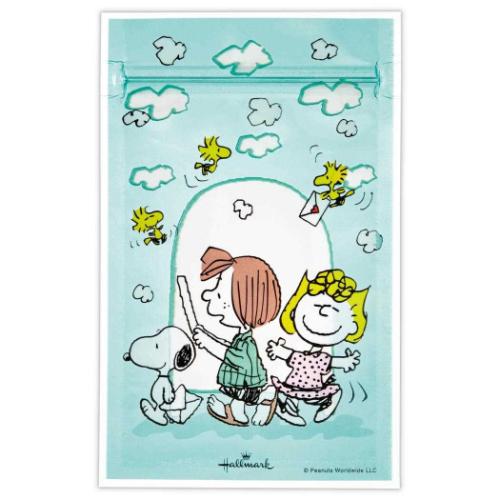 ジッパーバッグ 小分けビニール袋 スヌーピー ミニSNLFグリーン Life with Snoopy and Friends 日本ホールマーク ピーナッツ ギフト雑貨 ラッピング