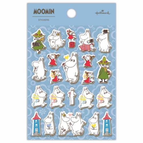 シールシート シール ムーミン 北欧 MOMLSブルー My little something 日本ホールマーク デコシール 手紙 お手紙
