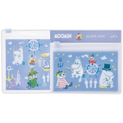 Yahoo! Yahoo!ショッピング(ヤフー ショッピング)ムーミン WRバッグ スライダーケース 北欧 フラットポーチ キャラクター MOセットADブルー
