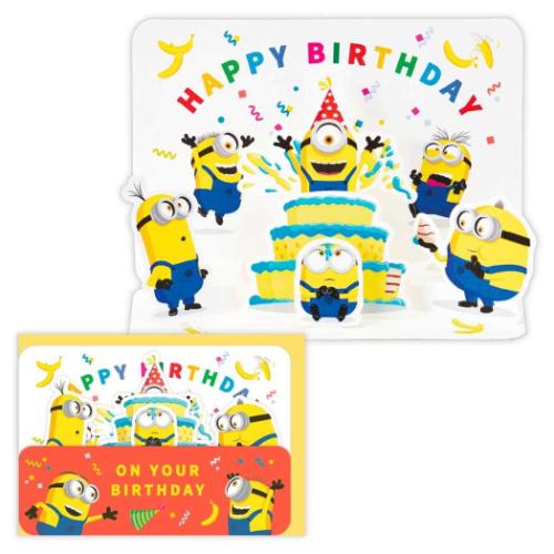 グリーティングカード 誕生お祝い 立体カード ユニバーサル映画 ミニオンズ MNミニオン バースデーケーキ 日本ホールマーク