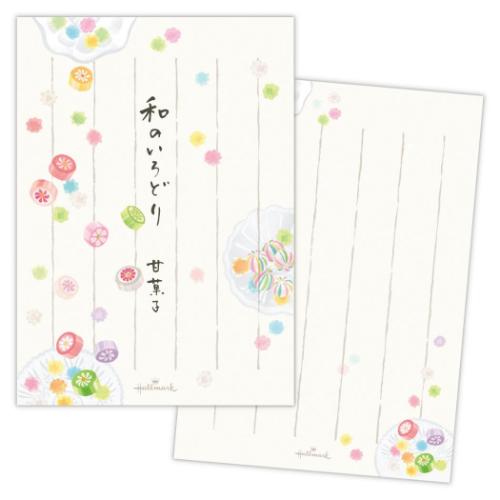 便箋 ひとことふたこと箋 ひとこと和のいろどり甘菓子 日本ホールマーク ミニ便せん メモ帳