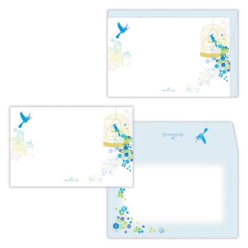 メッセージ用 メッセージカード ミニメッセージカードセット 4枚セット セット青い鳥