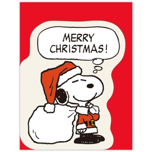 クリスマスカード ミニカード SNサンタクロース スヌーピー ピーナッツ 日本ホールマーク Xmas