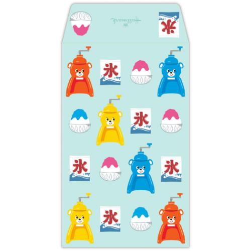 ぽち袋 ポチ袋 3枚入り 夏タイガー氷削り器カラフル 日本ホールマーク