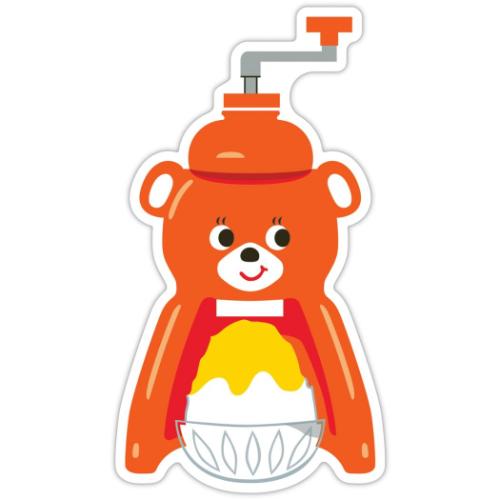 ダイカットシール シール ステッカー 夏タイガー氷削り器オレンジ 日本ホールマーク デコレーション かわいい